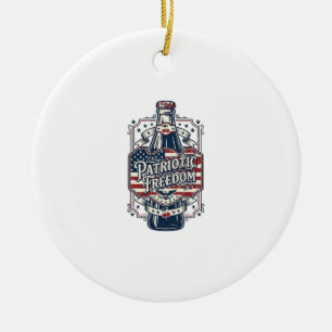 Ornamento De Cerâmica Camiseta Gráfica Retro de Soda de Cereja Patriótic