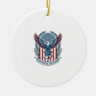 Ornamento De Cerâmica Camiseta Gráfica Vetorial de Formatura Patriótica