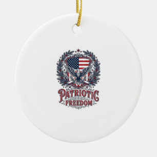 Ornamento De Cerâmica Camiseta Gráfica Vetorial de Natal Patriótico