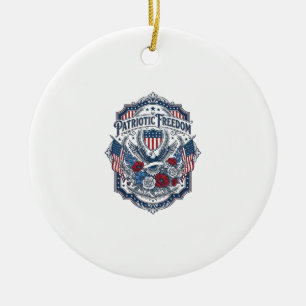 Ornamento De Cerâmica Camiseta Gráfica Vetorial Florista Patriota_1