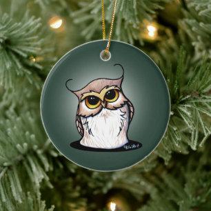 Ornamento De Cerâmica Camiseta KiniArt Owl