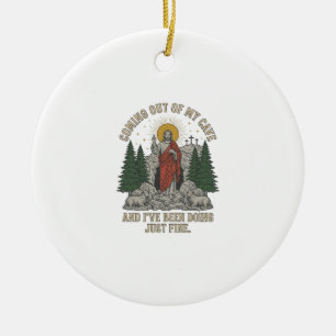 Ornamento De Cerâmica Camiseta Lírica Ressurreição Saindo da Minha Caver