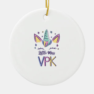 Ornamento De Cerâmica Camiseta Pequena Menina Primeiro Dia VPK Infantil