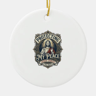 Ornamento De Cerâmica Camiseta Respeito Pela Jesus Limites Fé