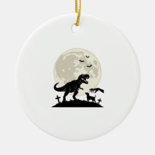 Ornamento De Cerâmica Camiseta Silhueta Cemitério de Cães Dinossauros ao