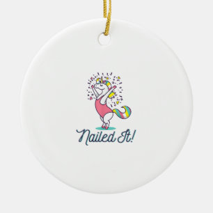 Ornamento De Cerâmica Camiseta Unicórnio Ginasta Ginástica_ Acertou Mise