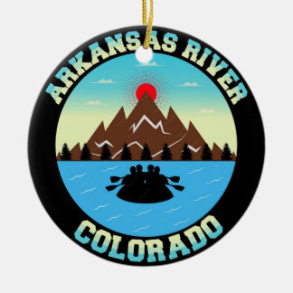 Ornamento De Cerâmica Camiseta Vetorial Aventura no Rio Arkansas Colorad