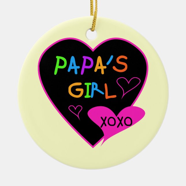 Ornamento De Cerâmica Camisetas da menina da papá, chapéus, canecas, (Frente)