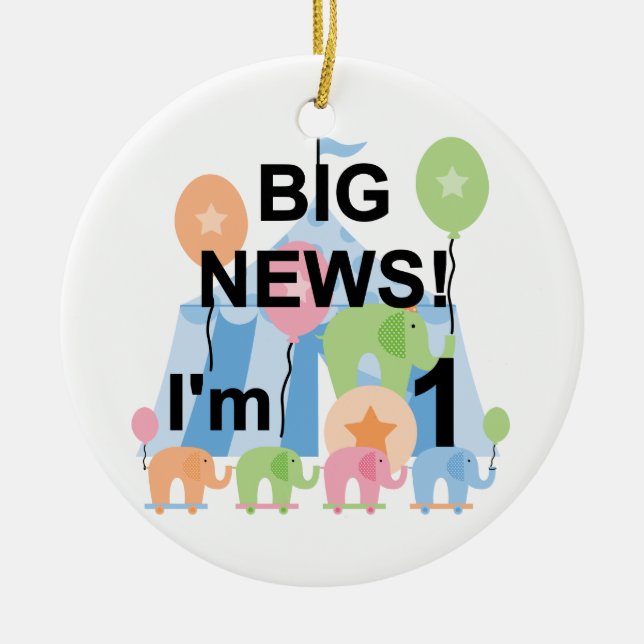 Ornamento De Cerâmica Camisetas e presentes de primeiro aniversario de C (Frente)