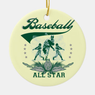 Ornamento De Cerâmica Camisetas e Presentes do All Star de Beisebol Verd