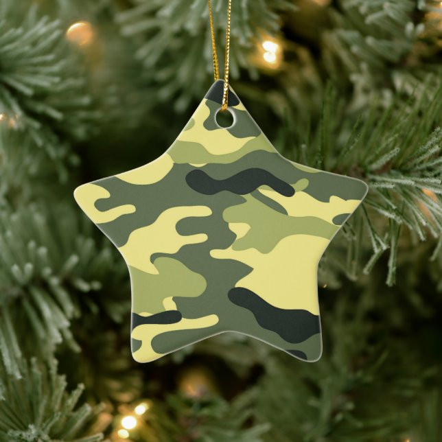 Ornamento De Cerâmica Camo Camping Hunting Green Camouflage (Árvore)