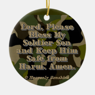 Ornamento De Cerâmica Camo Soldier Son Prayer