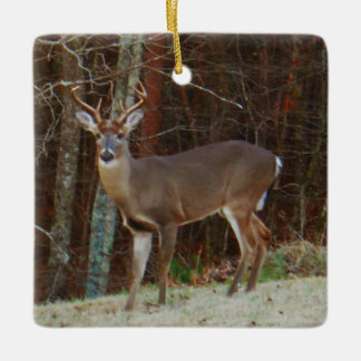 Ornamento De Cerâmica Camo Verde, Camouflage Deer personalizado