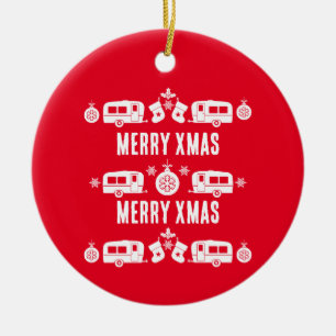 Ornamento De Cerâmica Campanha Feliz de Natal Caravan