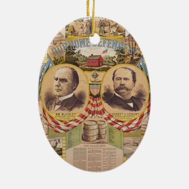 Ornamento De Cerâmica Campanha Presidencial do Partido Republicano Vinta (Verso)