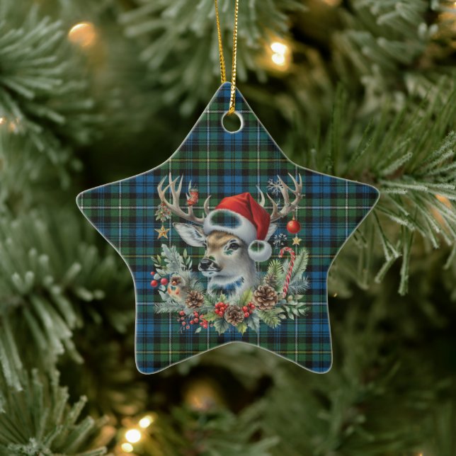 Ornamento De Cerâmica Campbell Argyll Ancient Scottish Tartan Christmas (Árvore)