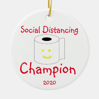 Ornamento De Cerâmica Campeão de Distância Social