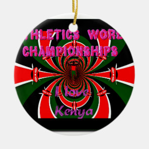 Ornamento De Cerâmica Campeonato Mundial de atletismo do Quénia: Bandeir