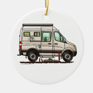 Ornamento De Cerâmica Camper Camper Van RV feliz