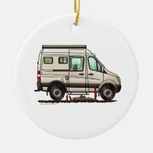 Ornamento De Cerâmica Camper Camper Van RV feliz