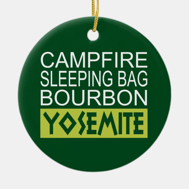 Ornamento De Cerâmica Campfire Sleing Bag Bourbon Yosemite (Frente)