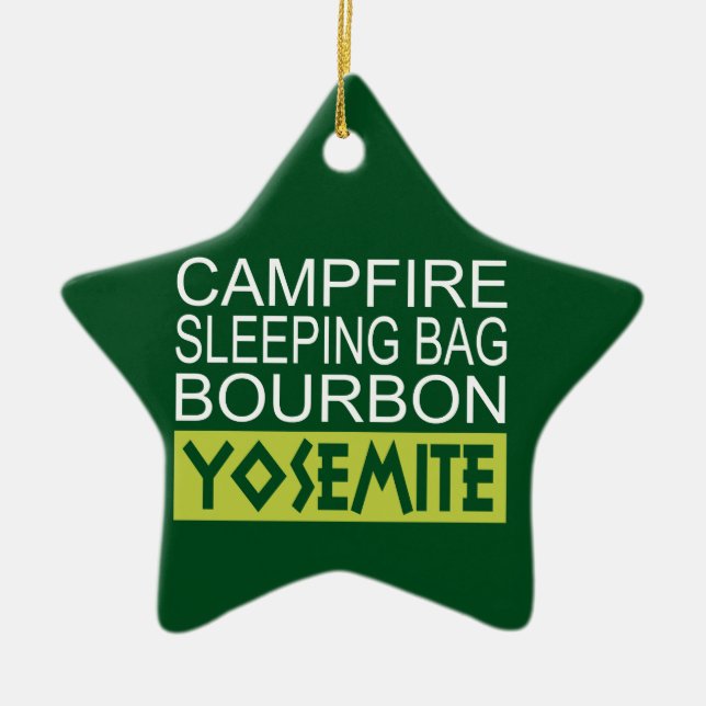 Ornamento De Cerâmica Campfire Sleing Bag Bourbon Yosemite (Frente)