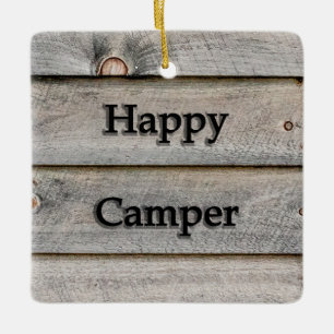 Ornamento De Cerâmica Camping Feliz