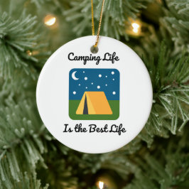 Ornamento De Cerâmica Camping Life é a melhor vida em um