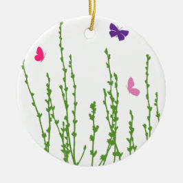 Ornamento De Cerâmica Campo da borboleta