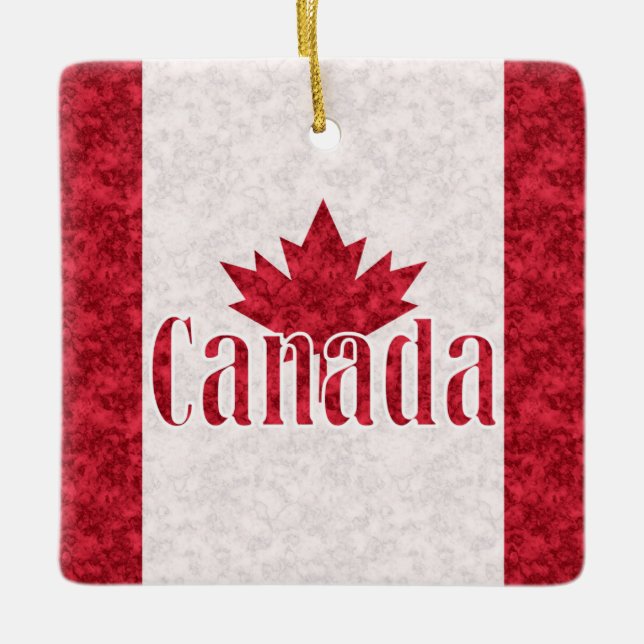 Ornamento De Cerâmica Canadá, chá de bandeira (Frente)
