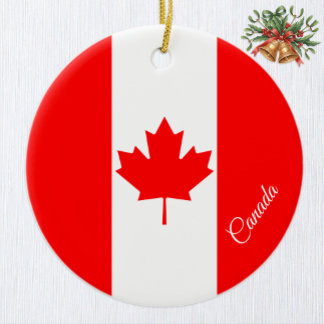 Ornamento De Cerâmica Canada Christmas Ornament, Canadian Flag