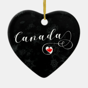 Ornamento De Cerâmica Canada Heart, Christmas Tree Ornament, Canadense