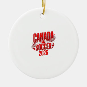 Ornamento De Cerâmica Canada Soccer 2026 Futebol Bold Tipografia País