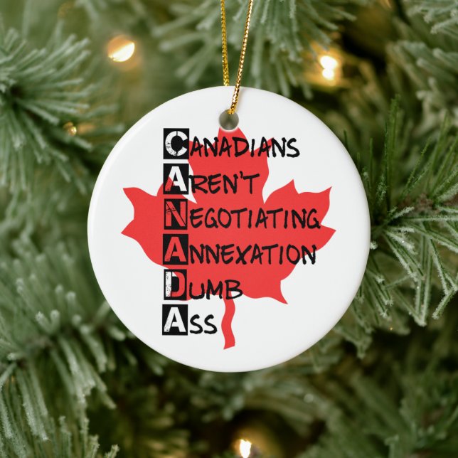 Ornamento De Cerâmica Canadianos não estão negociando (Árvore)