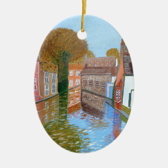 Ornamento De Cerâmica Canal Brugge (Frente)