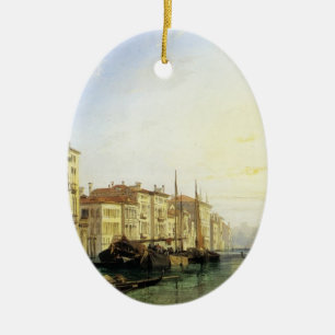 Ornamento De Cerâmica Canal grande de Veneza, por do sol por Richard