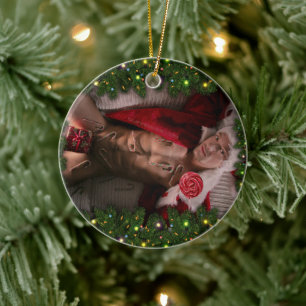 Ornamento De Cerâmica Canas doces do SlipperyJoe colorido masculino