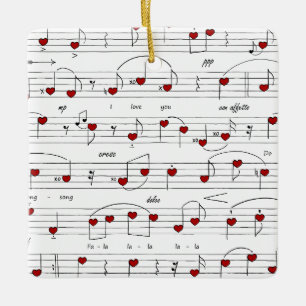 Ornamento De Cerâmica Canção de Amor Personalizada Musical