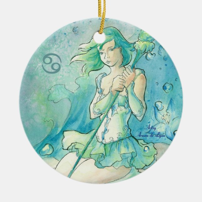 Ornamento De Cerâmica Cancer (Frente)