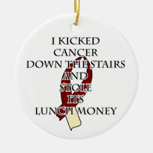 Ornamento De Cerâmica Cancer Bully (Burgandy & Cream)