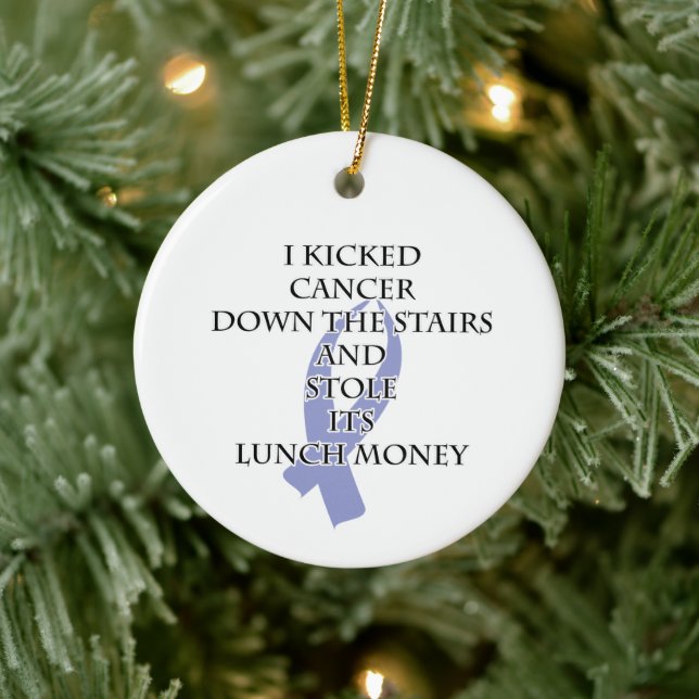Ornamento De Cerâmica Cancer Bully (Faixa Periwinkle) (Árvore)