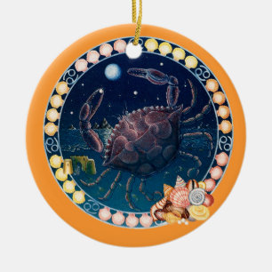 Ornamento De Cerâmica Cancer do zodíaco - personalize-o!