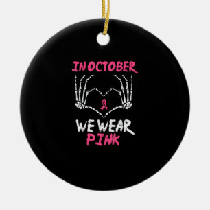 Ornamento De Cerâmica Cancer Mama Esqueleto Mão Coração Mão Vestimos Mul