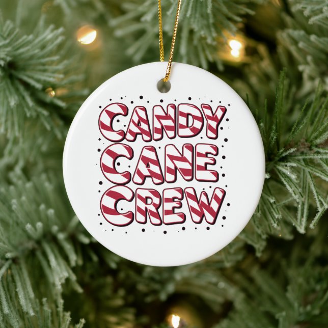 Ornamento De Cerâmica Candy Cane Crew Voou Natal Natal Pajama (Árvore)
