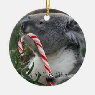Ornamento De Cerâmica Candy Cane Koala