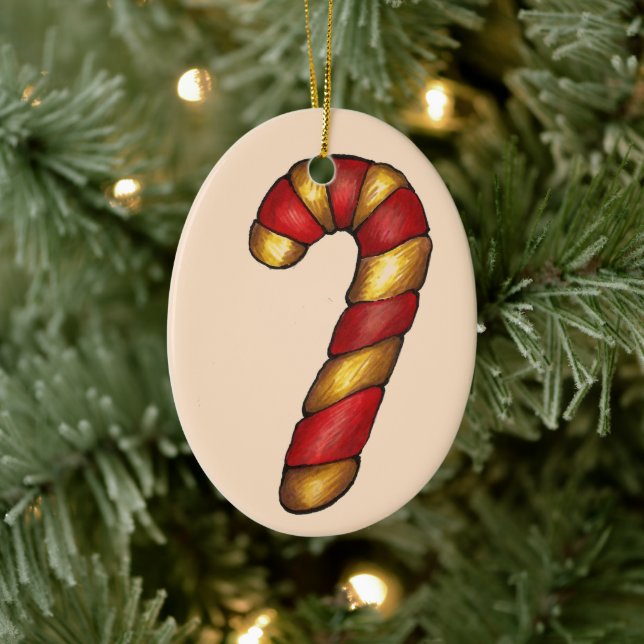Ornamento De Cerâmica Candy Cane Twist Peppermint Cookie Natal (Árvore)