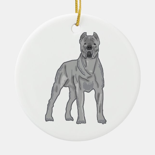 Ornamento De Cerâmica Cane Corso (Frente)