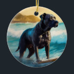 Ornamento De Cerâmica Cane Corso Beach Surfing Painting<br><div class="desc">Mergulhe no mundo lúdico da aventura canina com esta pintura cativante. Um cão espirituoso leva às ondas, cavalgando habilmente o surf numa praia beijada pelo sol. A vibrante trabalho de arte capta lindamente a essência do entusiasmo de praia enquanto o cachorro anda sem medo das ondas, incorporando o espírito de...</div>