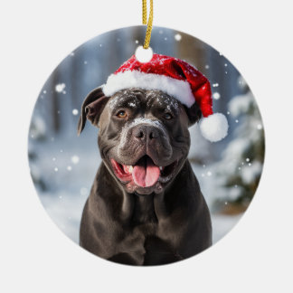Ornamento De Cerâmica Cane Corso Cão de Natal
