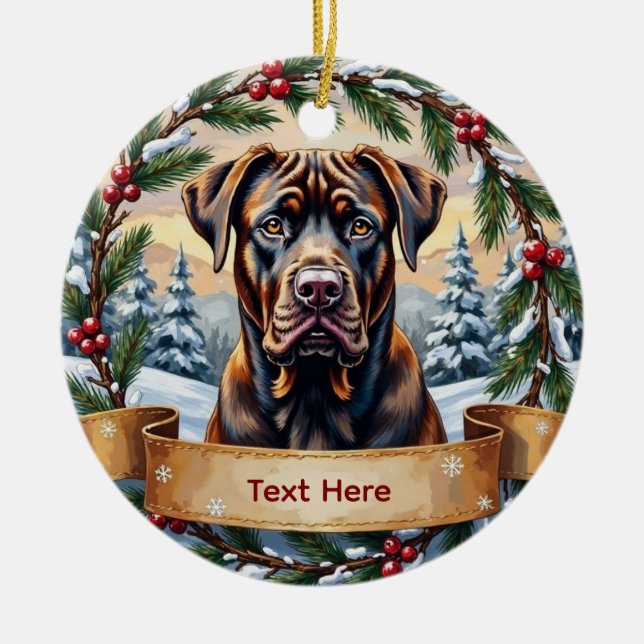 Ornamento De Cerâmica Cane Corso Christmas Ornament (Frente)